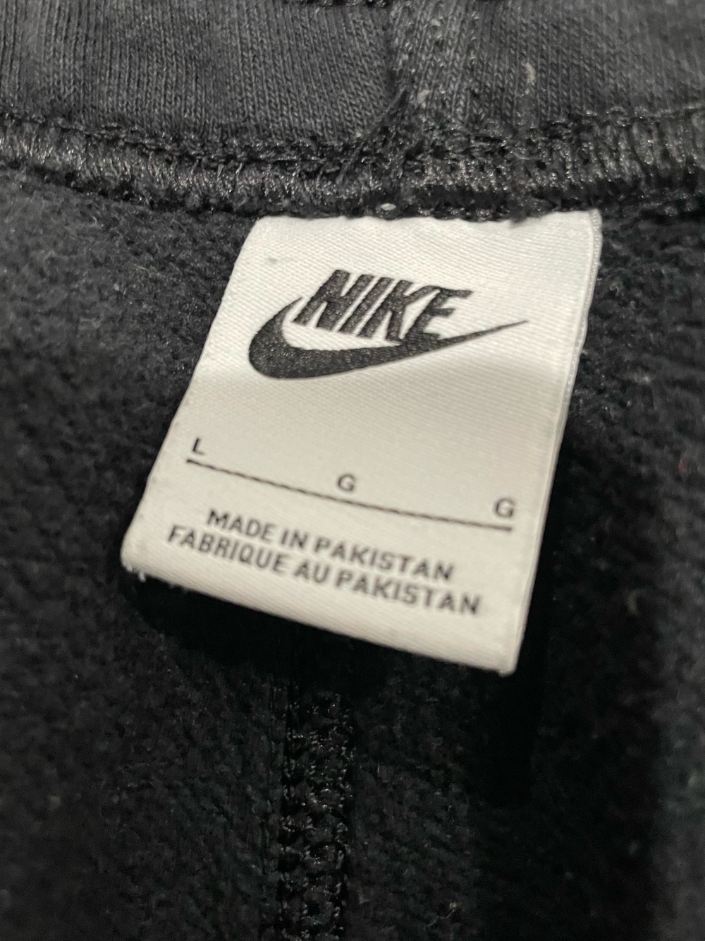 Nike Men's Black Fleece Club Joggers with Swoosh Size L - Picture 5 of 8
